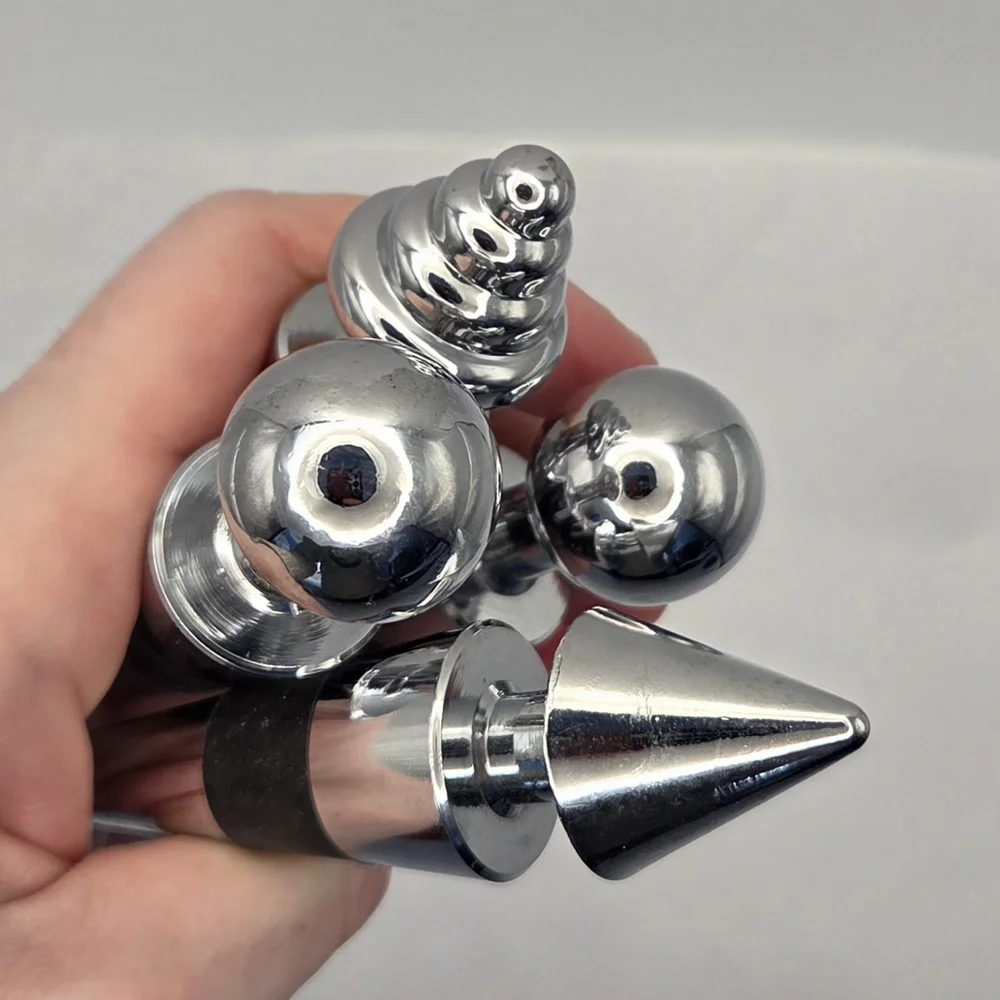 Chrome Bottle Stopper Set - 4pcs Reusable for Wine, Whiskey, Scotch Barware